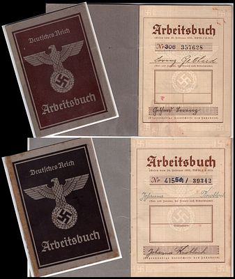 "Arbeitsbuch" (ספר עבודה) מהרייך הגרמני, תקופת גרמניה הנאצית , מסמך חובה לכל העובדים הגרמנים 