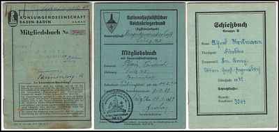 3 * כרטיס חבר / פנקסים מתקופת גרמניה הנאצית ולאחריה כמפורט : . פנקס קואופרטיב הצרכנות 