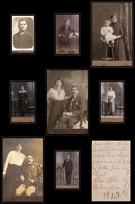 קבינט פוטו - צילומי פורטרט במידות שונות גובה מ10 עד 17 רוחב מ6.5 עד 10.5. אירופה הקלאסית יהודים 