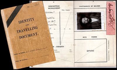 דרכון מסמך זהות ונסיעה של יעקב יהודה ליב פורקש סוחר יהודי מירושלים , ויזות לאיטליה , ארה"ב 