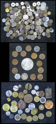 לוט גדול של מטבעות עולם. כולל מוקדמים ועוד. המאות ה- 19-20. גרמניה הנאצית בימטאלים אנגלים וכו' 