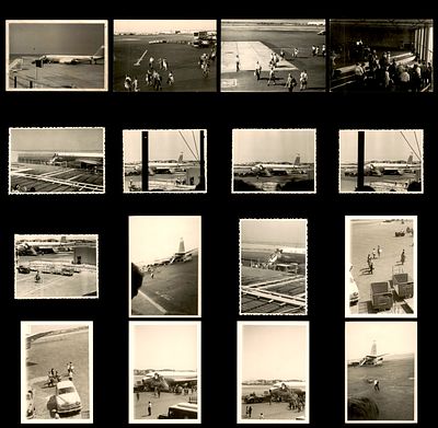 16 צילומים חברת אל על - שדה התעופה לוד בן גוריון , מידות שונות גובה מ- 6.5 עד 10.5 ס"מ , ניתן 