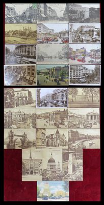 25 גלויות לונדון אנגליה . CITY OF LONDON VINTAGE POSTCARDS LOT