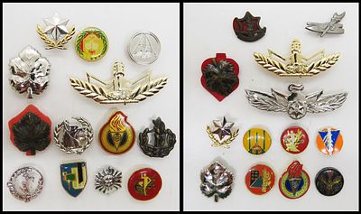 1) לוט 26 סיכות \ דרגות שונות צבא + משטרה , בדיוק כפי שמצולם !