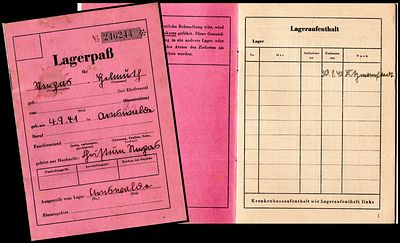 "Lagerpa&szlig;" (דרכון מחנה) גרמני ארנסוואלדה, מלחמת העולם השנייה משנת 1941 חותמת מחנה Oflag II-B 
