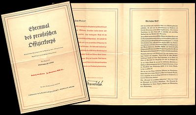 עלון פרסומי גרמני לרכישת ספר שמות החיילים הנופלים במלחמת העולם הראשונה והיחידות בהם שירותו 