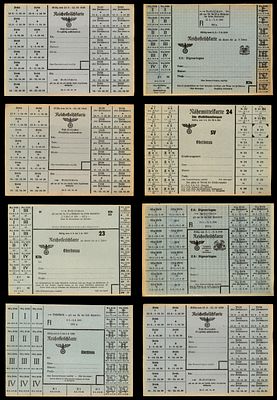 תלושי מזון ומצרכים כרטיסי קיצוב RATION CARDS מלחמת העולם השנייה . כרטיס הקצבת בשר גרמני רשמי 