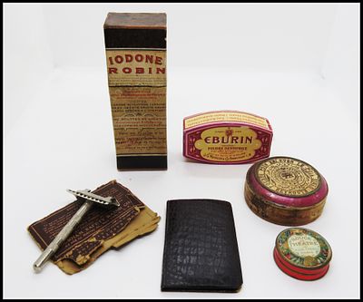 שישיה פריטים עתיקים, מתחום מוצרי הרפואה הטיפוח והגילוח: 
. בקבוקון תרופה עתיק מסוג "יודון רובין" 