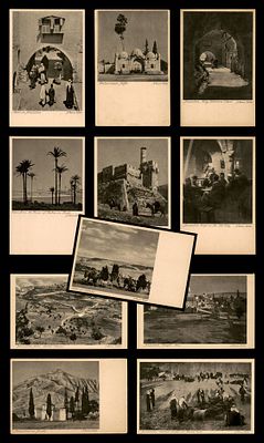 11 גלויות נופים ואתרים בארץ ישראל , בהוצאת בנאור קלטר . פלשתינה א"י postcards Palestine Benor Kalter