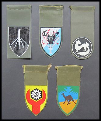 צה"ל 5 תגים תג יחידה תגי יחידה צהליים . צבא הגנה לישראל Shoulder Tag Badges