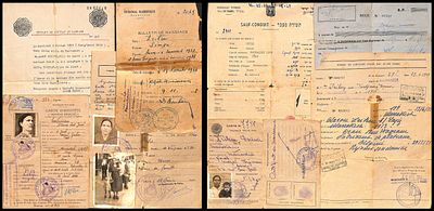 לוט 10 מסמכים של משפחה יהודית ממרוקו . Morocco Jewry Documents