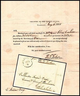 מסמך של משרד האוצר של ארצות הברית, וושינגטון, חתימה של תומאס טיודור טאקר Thomas Tudor Tucker 