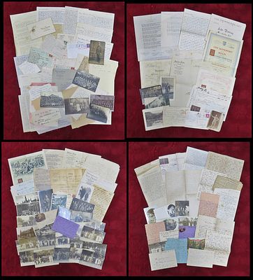 אוסף מסמכים של משפחה הכולל צילומים גלויות ועוד , משפחת פוקס מגרשליץ קרסליצה צ'כוסלובקיה / 