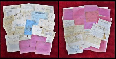 לוט מדהים בנושא "בנק קלינגר צפת" , כולל מסמכים טפסים וניירת , חתימות רבות ותוכן רב , עסקנים 