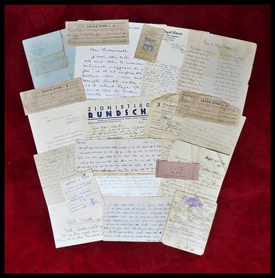 ניירת ומסמכים שונים כולל : . נייר מכתבים של העיתון הציוני "Zionistische Rundschau" מווינה, 1938 