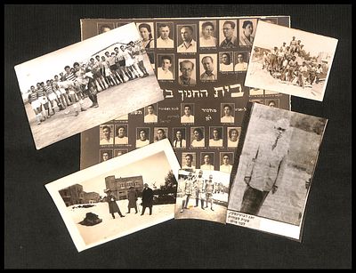 6 צילומים או גלויות , תמונת מחזור השנה הראשונה למדינת ישראל "בית החנוך בצפון" תש"ח 1948 , זאב 