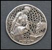 Sterling silver 925 filigree brooch, hallmarked. Central design depicting "Rivka" watering the Image - 1