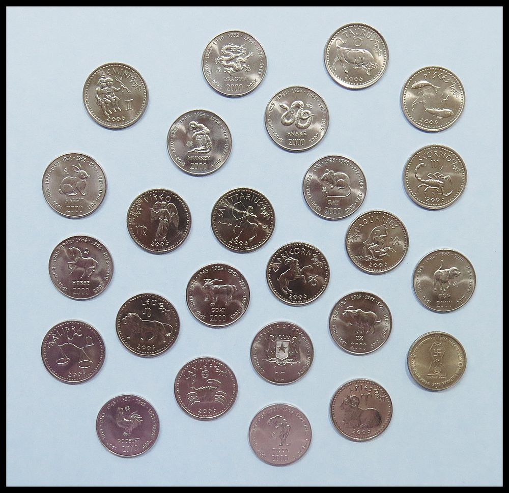 Lot of Somalia coins - Western and Chinese Zodiac signs. Large lot of Somalia commemorative 