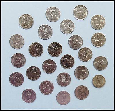 Lot of Somalia coins - Western and Chinese Zodiac signs. Large lot of Somalia commemorative 