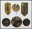 Lot of six German pins from the Third Reich period, including: a "Herne 1933 Frontsoldatentag" Image - 1