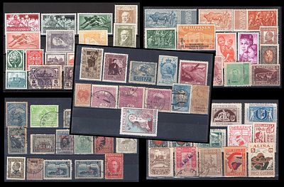 Lot of world stamps on album pages, mostly used, 1900 to 1961. Includes Bulgaria (Kingdom of 
