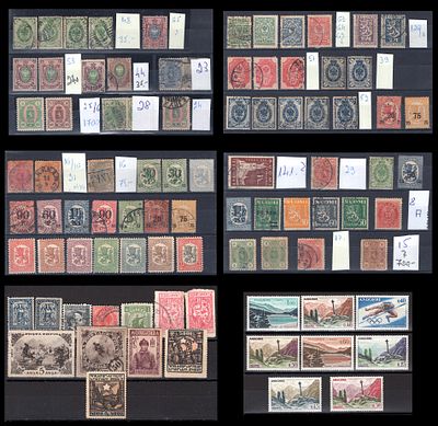 Lot of stamps on album pages, mostly used, 1890 to 1958, chiefly Finland. Includes numerous 
