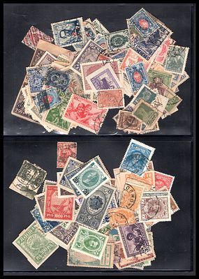 Lot of Imperial Tsarist Russia and Soviet Union stamps, used, from the Imperial period through 