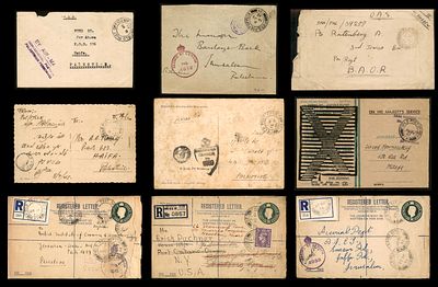 Lot of 9 British military postal items from the Second World War, 1943-1945, connected with 