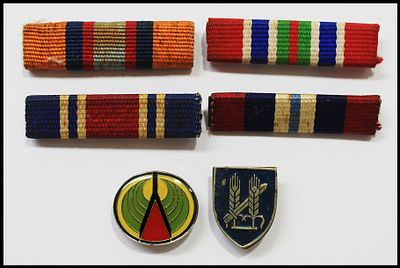 Lot of 8 IDF military items: campaign ribbon bars in various colors representing wars and 