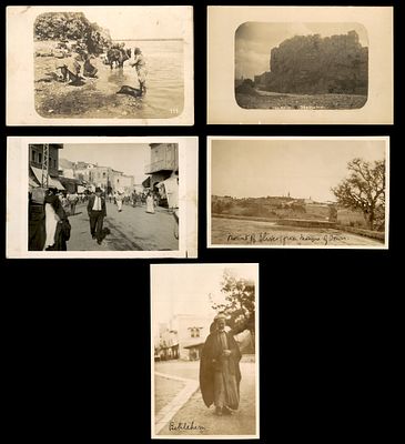 Lot of 5 real photo postcards from Palestine (E.I.), the Ottoman period and the British Mandate 