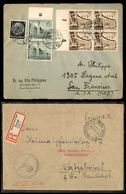 Lot of 2 German covers of the Third Reich period, 1940 and 1942: (1) commercial cover from 