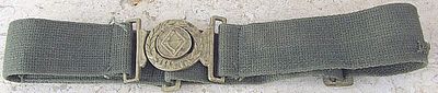 “Gadna” Vintage Israeli Youth Tarpaulin Belt with Bronze Buckle, signed