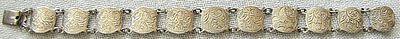 Scandinavian Art deco engraved silver sterling 925 panel bracelet.
Length: 17.5 cm. (6.88 