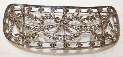 Victorian Antique Open Work Filigree Silver Sterling Buckle, 24 gr.
Tested for silver by acid. 