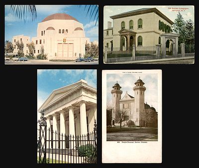 לוט 4 גלויות בתי כנסת בארצות הברית: "Old Jewish Synagogue, Newport, R.I.", בית הכנסת טורו 