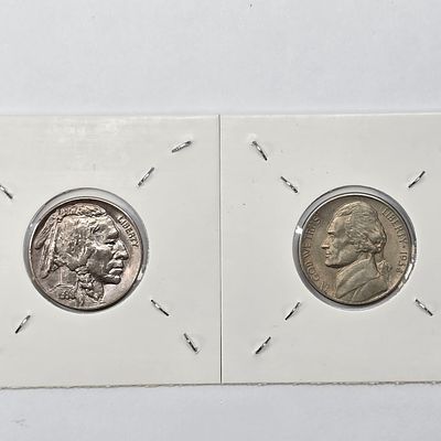 1938 Nickels "Double D" Buffalo. Lot of (2) "Double D" Nickels including; (1) Buffalo and (1) 