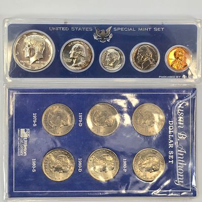 Collector sets. US Mint set of 1964 coins including Silver Half Dollar, Quarter and Dime. There 