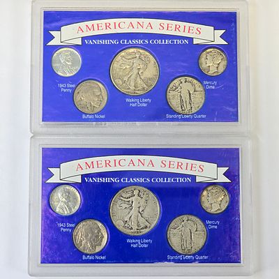 "Vanishing Coin" Collections. Pair of American Coin Sets including several silver coins from 