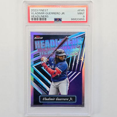 MINT 9 Vlad Guerrero Jr. PSA Graded MINT 9, 2023 Topps Finest, Vladimir Guerrero Jr., Headliners 