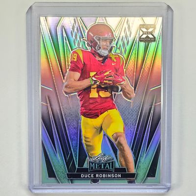 Duce Robinson RC. 2024 Leafs METAL, Pulsar Silver, Duce Robinson Rookie Card #127. 
*Card looks 