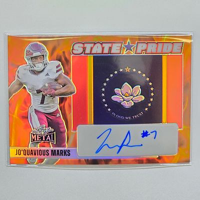 Jo'Quavious Marks 1/9. 2024 Leaf Metal Autographed Prismatic Fire "State Pride" Jo'Quavious 