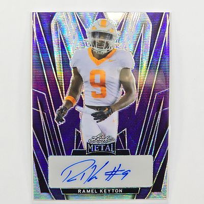 Ramel Keyton 5/5 Autographed. 2024 Leaf Metal, Purple Wave, Ramel Keyton Autographed Card # 