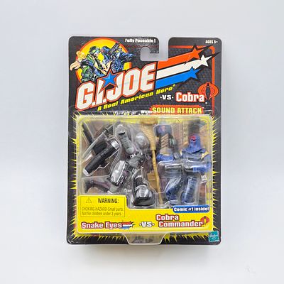 GI Joe 2 Pack. 2002 GI Joe vs. Cobra Action Figure 2-Pack, Snake Eyes vs. Cobra Commander Action