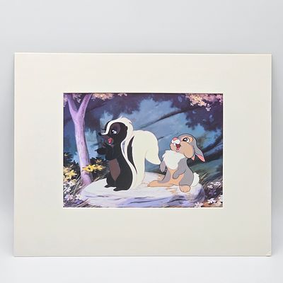 Disney Thumper & Flower Print. 1990s Disney Bambi Print featuring Thumper & Flower
Print is