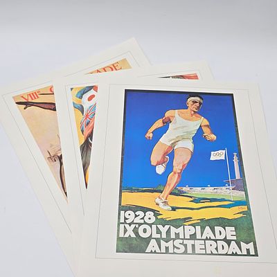 1920s Olympic Print Lot. Lot of (3) Olympics Museum Reproduction Prints including:
1928