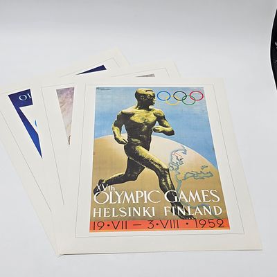 1950s Olympic Prints. Lot of (3) Olympics Museum Reproduction Prints including:
1952 Helsinki