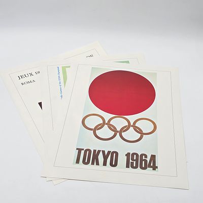 1960s/70s Olympic Prints. Lot of (3) Olympics Museum Reproduction Prints including:
1964 Tokyo