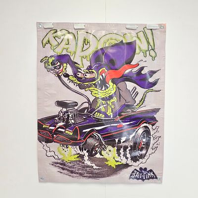 Canvas Roth-inspired Batfink Print. NEEDS MEASUREMENTS**
Ed Roth-inspired Rat Fink Batmobile
