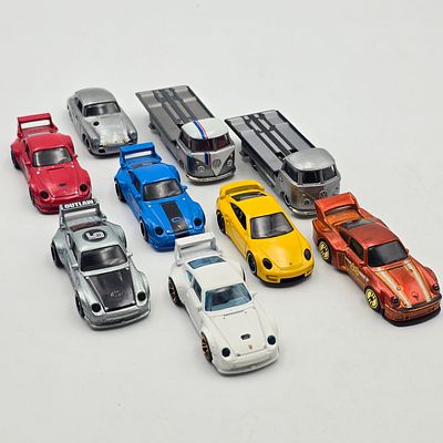 Hot Wheels Porsche and VW Lot of 9. Hot Wheels mixed lot of 9 Porsches and VW's 
Includes a mix 
