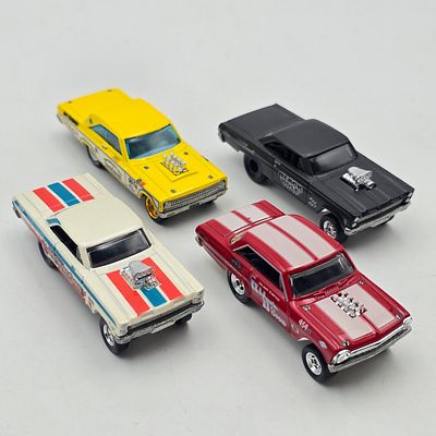 Hot Wheels Mercury Drag Car lot of 4. Hot Wheels Premium 65 Mercury Comet lot of 4 
Includes 3 